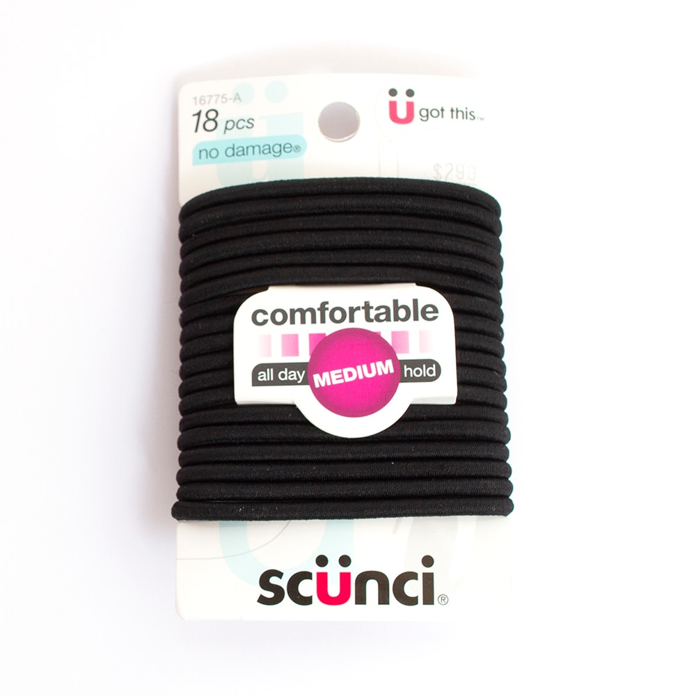 Hair Care, Health & Beauty, Scunci, No Damage, Elastic, Hair Tie, 18 piece, 65870